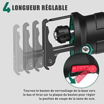 HYCHIKA BETTER TOOLS FOR BETTER LIFE Akülü Saber Testere, 18V Pil Pistonlu Testere, Akülü Elektrikli Testere, Ayarlanabilir Hızlar 0-2800RPM, 4 × Testere Bıçakları, 2Ah ile, 2 × Piller, Ahşap ve Metal