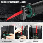 HYCHIKA BETTER TOOLS FOR BETTER LIFE Akülü Saber Testere, 18V Pil Pistonlu Testere, Akülü Elektrikli Testere, Ayarlanabilir Hızlar 0-2800RPM, 4 × Testere Bıçakları, 2Ah ile, 2 × Piller, Ahşap ve Metal