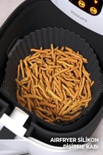hyd Airfryer Ustası Pişirme Seti Silikon Pişirme Kabı Kalıbı Kağıdı Siyah