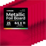 Hygloss Metalik Folyo Tahta Kart Stok Çarşafları Sanat ve El Sanatları, Sınıf Etkinlikleri ve Kart Yapımı, 25 Paket, 8,5 x 11-inç, Kırmızı, 25 Adet