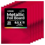 Hygloss Metalik Folyo Tahta Kart Stok Çarşafları Sanat ve El Sanatları, Sınıf Etkinlikleri ve Kart Yapımı, 25 Paket, 8,5 x 11-inç, Kırmızı, 25 Adet