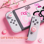 HYPERCASE Pink Travel Carrying Case for Nintendo Switch or OLED, Cute Portable Switch Carry Bag of Hello Kitty with 10 Card Slots & 2 Thump Caps, for NS/OLED Console, Joycon Grip, Accessories Storage