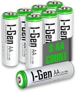 I-Gen B108 8 Adet AA 2700 mAh Şarj Edilebilir Kalem Pil 1.2V Ni-MH Şarjlı Pil