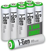 I-Gen B140 8 Adet AAA 650 mAh Şarj Edilebilir İnce Kalem Pil 1.2V Ni-MH Şarjlı Pil