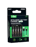 I-Gen G429 4'lü Pil Şarj Aleti + 4 Adet AA Pro 2950 mAh Şarjlı Kalem Pilli Set