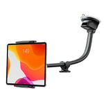 ICARMOUNT Araba Ön Cam Tablet Montajı, Evrensel Uzun Kollu Ön Cam Kamyon Tutucu, 13 inç Kaz Boynu Standı iPad/Android/GPS Navigator ile Uyumlu 4-11 inç Arası