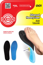 ICEMEN 001 Memory FOAM TABANLIK (39-45, Siyah) Ayak ağrısı,Topuk ağrısı,Plantar fasiit,Topuk dikeni,Duruş bozukluğu,Bel ağrısı,Konfor