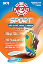 ICEMEN 601 Sport Tabanlık, Spor Tabanı, Ayak Desteği, Rahat Ayak, Sağlıklı Adımlar (SİYAH, 46-48)