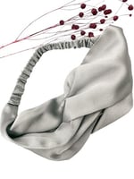 ICON SILK%100 Saf İpek Saç Bandı (Gümüş Gri)