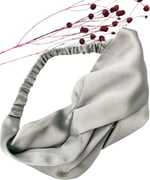ICON SILK%100 Saf İpek Saç Bandı (Gümüş Gri)