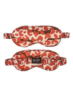 ICON SILK%100 Saf İpek Uyku Maskesi Göz Bandı (Red Leopard)