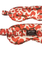 ICON SILK%100 Saf İpek Uyku Maskesi Göz Bandı (Red Leopard)