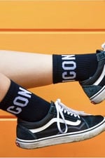 ICON Yazılı Siyah Atletik Unisex Çorap Siyah Standart