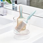 iDesign 69930 Netlik Saç Aksesuarı Düzenleyici, Plastik Banyo Saklama Kutusu, 2 Bölmeli, Şeffaf