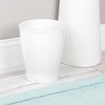 iDesign Banyo, Yatak Odası, Ev Ofis, Yurt için Kompakt Yuvarlak Plastik Çöp Kovası, 19,6 cm x 19,6 cm x 23,1 cm, Franklin Koleksiyonu, Beyaz