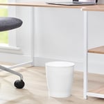 iDesign Banyo, Yatak Odası, Ev Ofis, Yurt için Kompakt Yuvarlak Plastik Çöp Kovası, 19,6 cm x 19,6 cm x 23,1 cm, Franklin Koleksiyonu, Beyaz