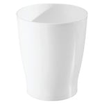iDesign Banyo, Yatak Odası, Ev Ofis, Yurt için Kompakt Yuvarlak Plastik Çöp Kovası, 19,6 cm x 19,6 cm x 23,1 cm, Franklin Koleksiyonu, Beyaz