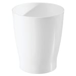 iDesign Banyo, Yatak Odası, Ev Ofis, Yurt için Kompakt Yuvarlak Plastik Çöp Kovası, 19,6 cm x 19,6 cm x 23,1 cm, Franklin Koleksiyonu, Beyaz