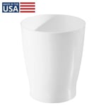 iDesign Banyo, Yatak Odası, Ev Ofis, Yurt için Kompakt Yuvarlak Plastik Çöp Kovası, 19,6 cm x 19,6 cm x 23,1 cm, Franklin Koleksiyonu, Beyaz