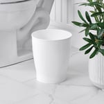 iDesign Banyo, Yatak Odası, Ev Ofis, Yurt için Kompakt Yuvarlak Plastik Çöp Kovası, 19,6 cm x 19,6 cm x 23,1 cm, Franklin Koleksiyonu, Beyaz