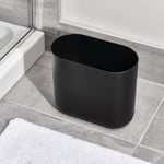 iDesign Cade banyo veya mutfak için çöp kutusu, plastik küçük çöp kutusu, siyah, 26,8 cm x 14,0 cm x 24,8 cm