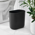 iDesign Cade banyo veya mutfak için çöp kutusu, plastik küçük çöp kutusu, siyah, 26,8 cm x 14,0 cm x 24,8 cm