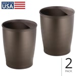 iDesign Küçük Yuvarlak Plastik Çöp Kovaları, Kent Koleksiyonu - 2'li Set, 8.3