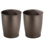 iDesign Küçük Yuvarlak Plastik Çöp Kovaları, Kent Koleksiyonu - 2'li Set, 8.3