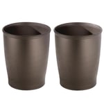 iDesign Küçük Yuvarlak Plastik Çöp Kovaları, Kent Koleksiyonu - 2'li Set, 8.3