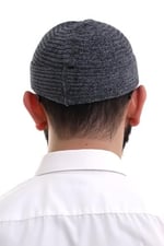 İhvan Online Füme Katlamalı Sade Desen Kışlık Kadife Takke Şapka
