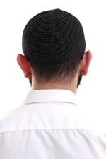 İhvan Online Füme Kışlık Nokta Desenli Orlon Namaz Takkesi
