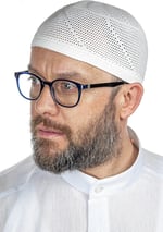 İhvan Online Gold Lüks Dantel Örme Namaz Takkesi Beyaz 1 Adet