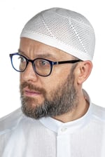 İhvan Online Gold Lüks Dantel Örme Namaz Takkesi Beyaz 1 Adet