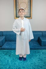İhvan Online Gri Buhara Yaka Namaz Elbisesi Erkek Çocuk Cübbe Gri 4