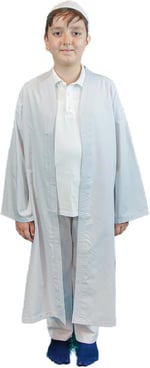 İhvan Online Gri Buhara Yaka Namaz Elbisesi Erkek Çocuk Cübbe