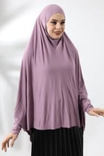 İhvan Online Gül Kurusu Hazır Pratik Sultanbaş Tesettür Kollu Penye Sufle Eşarp Hijab