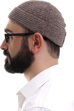 İhvan Online Kahverengi Katlamalı Sade Desen Kışlık Kadife Takke Şapka