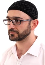 İhvan Online Kışlık Kadife Takke Hasır Desen - Siyah-Gri