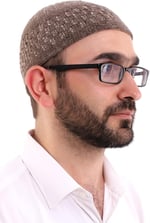 İhvan Online Kışlık Kadife Takke Hasır Desenli - Kahverengi