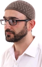 İhvan Online Kışlık Kadife Takke Hasır Desenli - Kahverengi