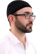 İhvan Online Kışlık Kadife Takke Hasır Desen - Siyah-Gri