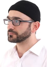 İhvan Online Kışlık Kadife Takke Katlamalı Düz Desen- Siyah