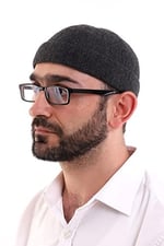 İhvan Online Kışlık Kadife Takke Katlamalı Düz Desen - Açık Siyah