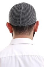 İhvan Online Kışlık Orlon Namaz Takkesi Nokta Desenli Takke - Siyah