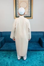 İhvan Online Krem Buhara Yaka Namaz Elbisesi Erkek Çocuk Cübbe