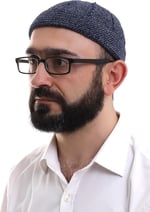 İhvan Online Lacivert Füme Katlamalı Çift Renk Kışlık Kadife Takke