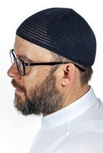 İhvan Online Lüks Çelik Örme Namaz Takkesi Lacivert 1 Adet