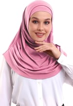 İhvan Online Neon Pembe Yetişkin Boneli Tesettür Hazır Pratik Eşarp
