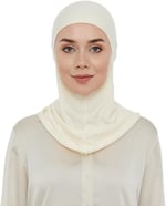 İhvan Online Pratik Boyunluklu Tesettür Hijab Bone Krem