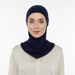 İhvan Online Pratik Boyunluklu Tesettür Hijab Bone Lacivert